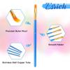imageESRICH Acrylic Paint Brushes Set8Packs 80 Pcs Nylon Paintbrushes Head Suitable for Acrylic Oil Watercolor Rock Body Face Nail Art Perfect Suit of Art Painting Best Gift for Kids Adult DrawingBlue