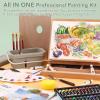 imageESRICH Acrylic Paint Canvas Set52 Piece Professional Painting Supplies Kit with 2 Wood Easel2  12Colors2  10 BrushesCircular Canvas EtcPremium Paint Kit for KidsStudents Artists and Beginner96Color