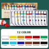 imageESRICH Acrylic Paint Canvas Set52 Piece Professional Painting Supplies Kit with 2 Wood Easel2  12Colors2  10 BrushesCircular Canvas EtcPremium Paint Kit for KidsStudents Artists and Beginner24Color