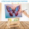 imageESRICH Stretched Canvas for Painting 5 Pack 8x10 Canvas Value Pack Primed AcidFree Cotton Blank Canvas Paint Canvases for Oil ampamp Acrylic Paint11x14