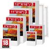 image3 Pack Canvases for Painting with Multi Pack 11x14 5x7 8x10 Painting Canvas for Oil ampamp Acrylic Paint18 Packs  6 Sizes 3 of Each