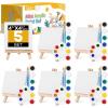 imageESRICH 20 Set Mini Canvas Painting Kit Minis Acrylic Paint Set Valentines Day Gifts44in Stretched Canvas with Easel Acrylic PaintsBrushesPaletteMini Easel Canvas for Kids Adults Painting Party5 set 44