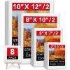 imageESRICH 4 Pack Stretched Canvas for Painting with 9x12 5x7 4x4 3x3 Primed AcidFree Cotton Blank Canvases for Painting Painting Canvas for Oil ampamp Acrylic Paint8PCS4sizes2 of Each