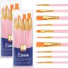 imageESRICH Acrylic Paint Brushes Set8Packs 80 Pcs Nylon Paintbrushes Head Suitable for Acrylic Oil Watercolor Rock Body Face Nail Art Perfect Suit of Art Painting Best Gift for Kids Adult DrawingPink