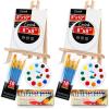 imageESRICH Acrylic Paint Canvas Set52 Piece Professional Painting Supplies Kit with 2 Wood Easel2  12Colors2  10 BrushesCircular Canvas EtcPremium Paint Kit for KidsStudents Artists and Beginner24Color