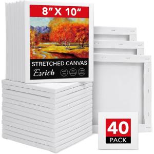 image14 Packs Stretched Canvases for Painting Multi Pack 11x14 944x12 8x10 5x7 4x4 Round Canvas with 8x810x102 of Each Blank Primed Canvas for Oil Paint Acrylic Paint for Beginners Artists40 Packs1Sizes 810in