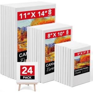 image3 Pack Canvases for Painting with Multi Pack 11x14 5x7 8x10 Painting Canvas for Oil ampamp Acrylic Paint24 Packs  3Sizes5x7 8x10 11x14