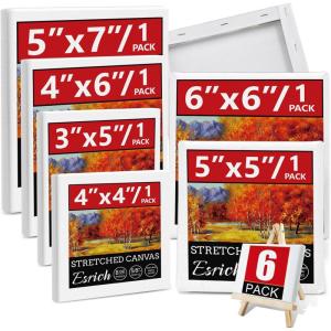 image3 Pack Canvases for Painting with Multi Pack 11x14 5x7 8x10 Painting Canvas for Oil ampamp Acrylic Paint6 Packs  6Sizes1 of each