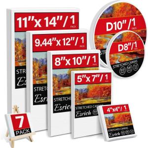 image3 Pack Canvases for Painting with Multi Pack 11x14 5x7 8x10 Painting Canvas for Oil ampamp Acrylic Paint7 Pcs7sizes1 of Each