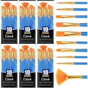 imageESRICH 10PCS Paint BrushesPaint Brush for Acrylic PaintingAcrylic Paint Brush Set for Oil WatercolorBody Face Rock Canvas Small Paint Brushes for Kids Adult Drawing60p