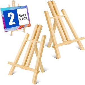imageESRICH 2 Pack 118quot Wood EaselsTabletop Easel for PaintingPainting Party Displaying Canvases Kids Student Table School Desktop Portable Canvas Photo Picture Sign Holder1182P