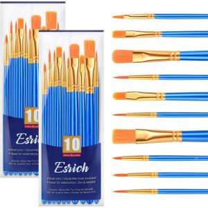 imageESRICH Acrylic Paint Brushes Set8Packs 80 Pcs Nylon Paintbrushes Head Suitable for Acrylic Oil Watercolor Rock Body Face Nail Art Perfect Suit of Art Painting Best Gift for Kids Adult DrawingBlue