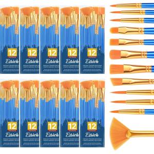 imageESRICH Paint Brushes Set20 Pack 240 Pcs Nylon Hair Paintbrushes RoundPointed Tip Paint BrushArtist Paint Brushes for Acrylic PaintingAcrylic Oil Watercolor Face ArtsKids Adult Drawing120p