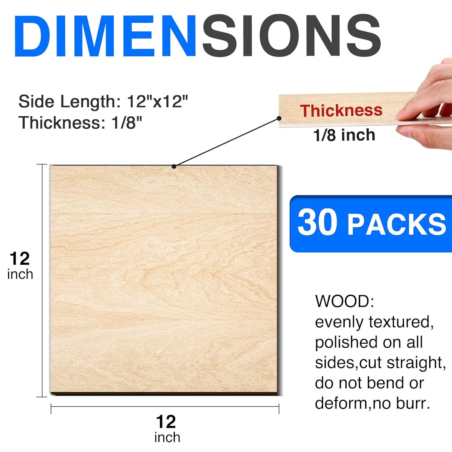 image24Pack Basswood Sheets 4x6x116 Inch Basswood for Laser Cutting ampamp Engraving Thin Plywood Wood Sheets Unfinished Wood for Crafts DIY Architectural Models Wood Burning and PaintingBasswood 30Packs