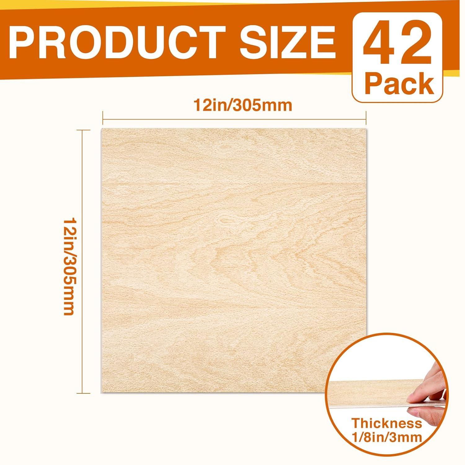 image24Pack Basswood Sheets 4x6x116 Inch Basswood for Laser Cutting ampamp Engraving Thin Plywood Wood Sheets Unfinished Wood for Crafts DIY Architectural Models Wood Burning and PaintingBasswood 42Packs