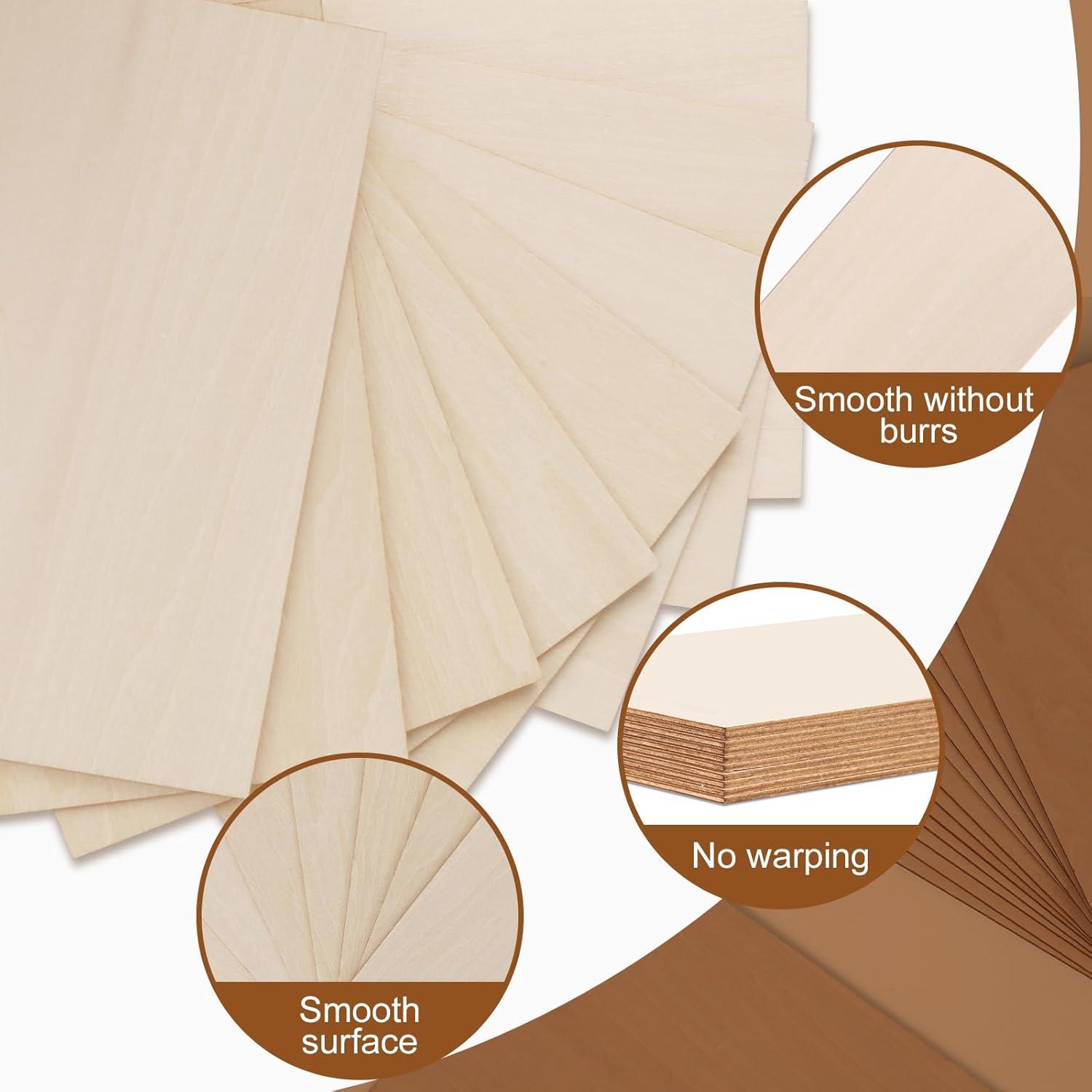 image24Pack Basswood Sheets 4x6x116 Inch Basswood for Laser Cutting ampamp Engraving Thin Plywood Wood Sheets Unfinished Wood for Crafts DIY Architectural Models Wood Burning and PaintingBasswood 24Packs