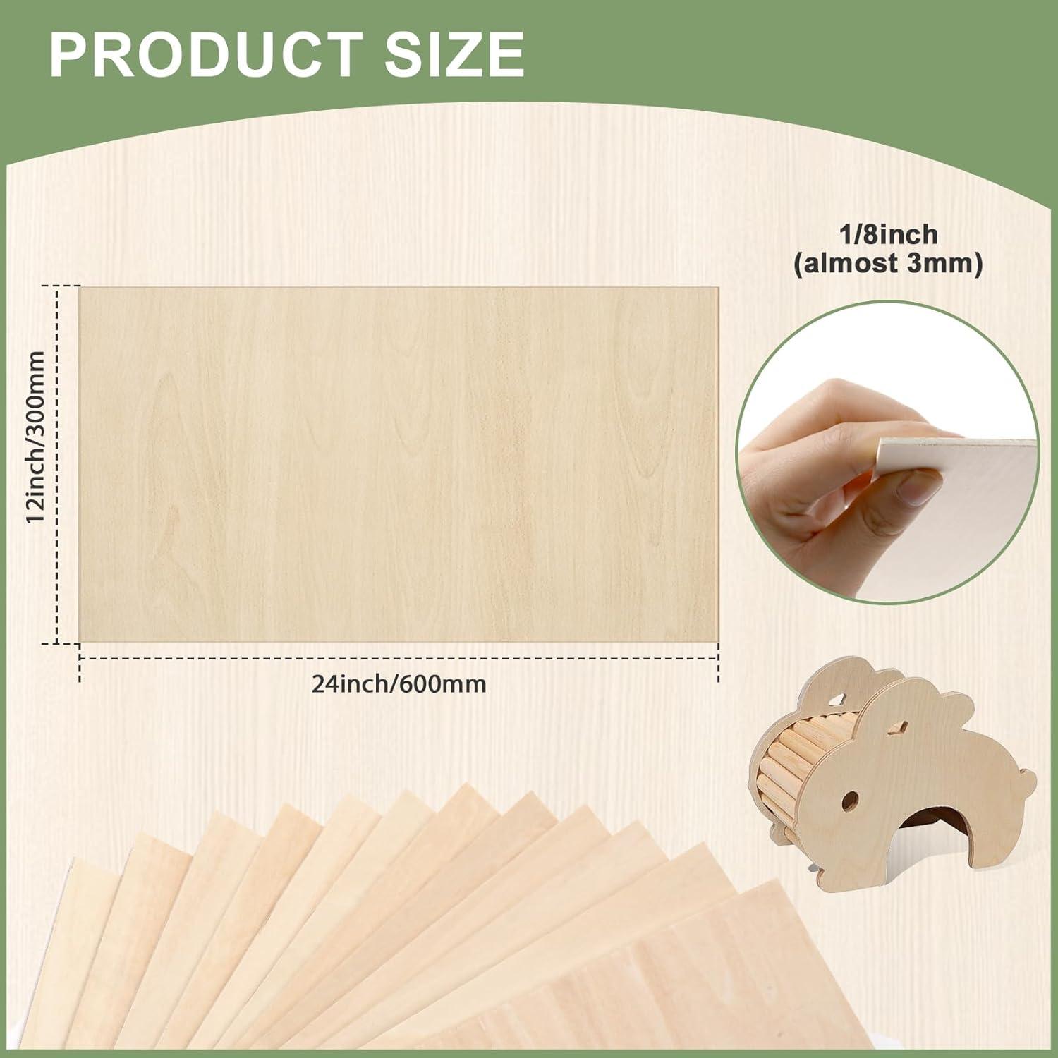 image60 Pack Basswood Sheets 12x12x18 Inch for CraftsUnfinished Wood for Laser Cutting ampamp EngravingWood BuriningPlywood for Architectural ModelsBasswood 10 p