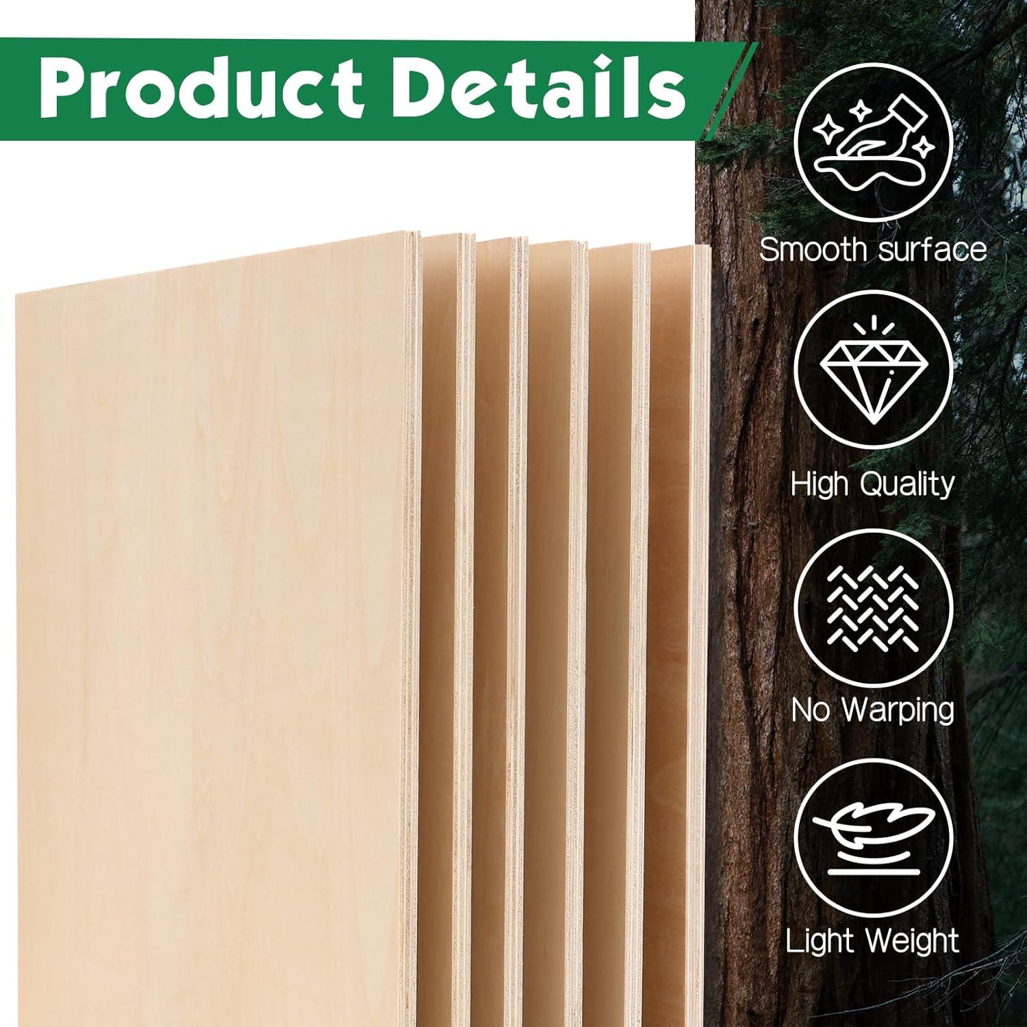 image60 Pack Basswood Sheets 12x12x18 Inch for CraftsUnfinished Wood for Laser Cutting ampamp EngravingWood BuriningPlywood for Architectural ModelsBasswood 12 P