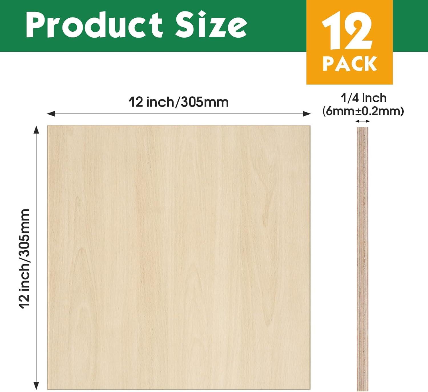 image60 Pack Basswood Sheets 12x12x18 Inch for CraftsUnfinished Wood for Laser Cutting ampamp EngravingWood BuriningPlywood for Architectural ModelsBasswood 12P