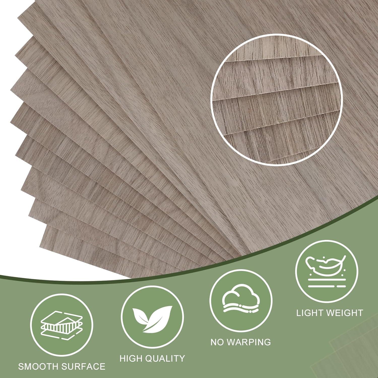 image60 Pack Basswood Sheets 12x12x18 Inch for CraftsUnfinished Wood for Laser Cutting ampamp EngravingWood BuriningPlywood for Architectural ModelsWalnut 8 p