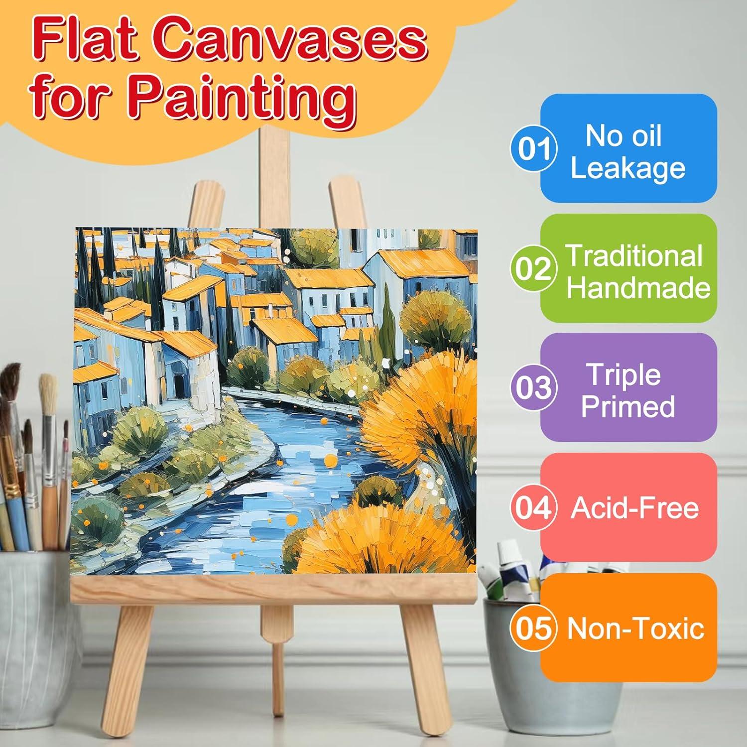 imageESRICH 16 Pack 4x6 Inch Small Canvases for Painting Painting Canvas 4x6 Inch Cotton Primed Acid Free Mini Blank Canvas Panels for Oil PaintWatercolorAcrylic Paint Gouache Tempera6x6in