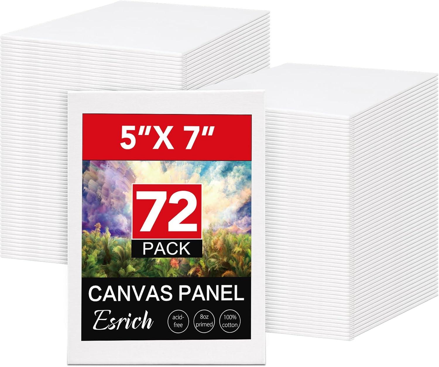 imageESRICH 16 Pack 4x6 Inch Small Canvases for Painting Painting Canvas 4x6 Inch Cotton Primed Acid Free Mini Blank Canvas Panels for Oil PaintWatercolorAcrylic Paint Gouache Tempera5x7in