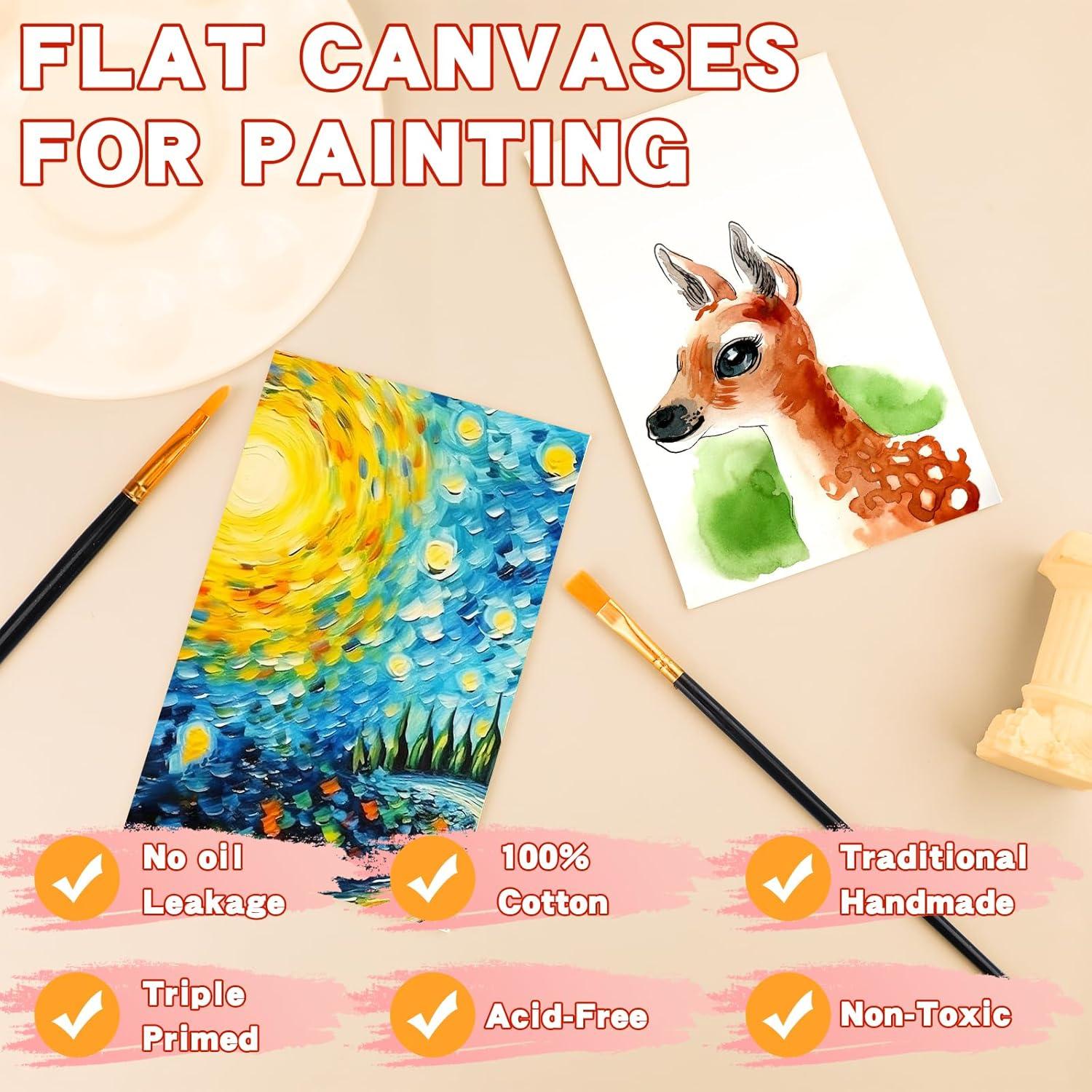 imageESRICH 16 Pack 4x6 Inch Small Canvases for Painting Painting Canvas 4x6 Inch Cotton Primed Acid Free Mini Blank Canvas Panels for Oil PaintWatercolorAcrylic Paint Gouache Tempera4x6in