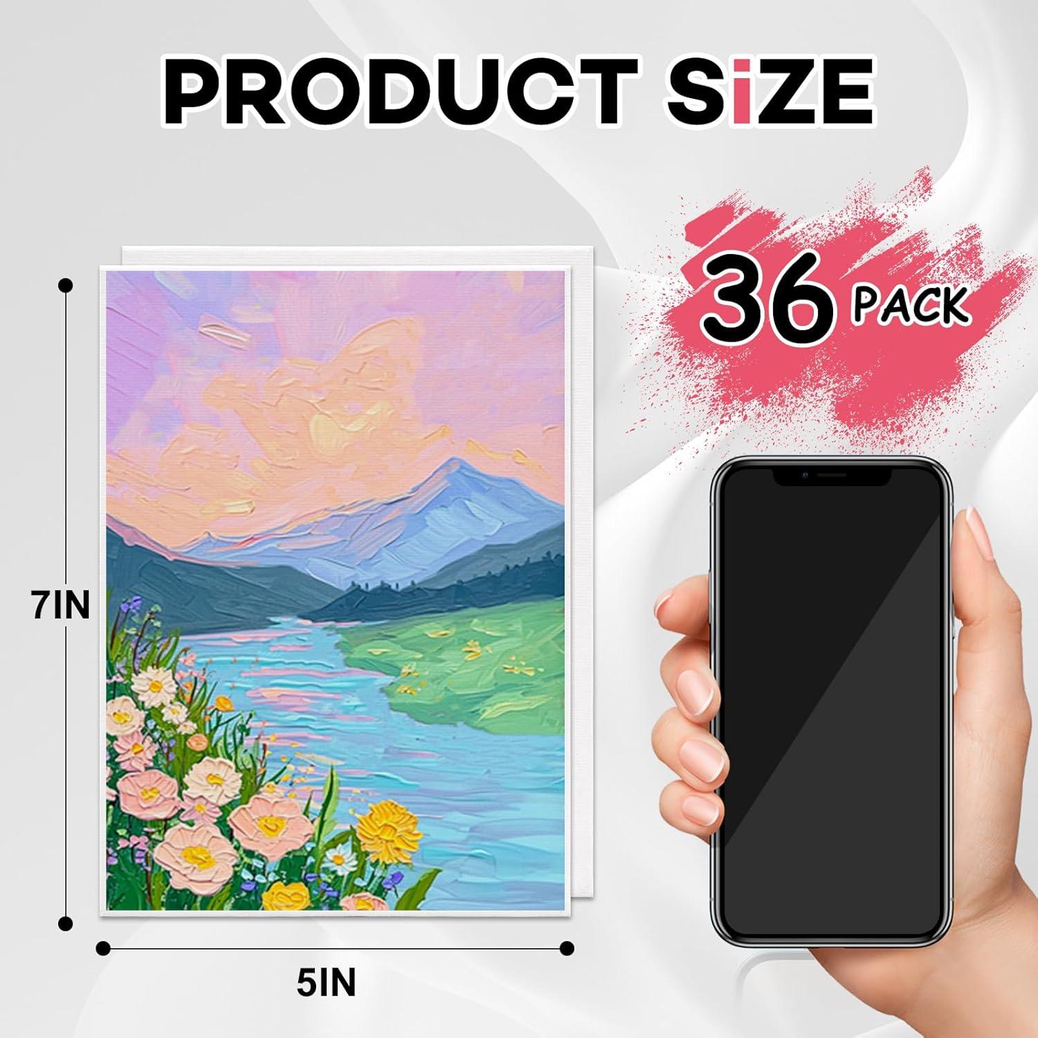 imageESRICH 16 Pack 4x6 Inch Small Canvases for Painting Painting Canvas 4x6 Inch Cotton Primed Acid Free Mini Blank Canvas Panels for Oil PaintWatercolorAcrylic Paint Gouache Tempera5x7in
