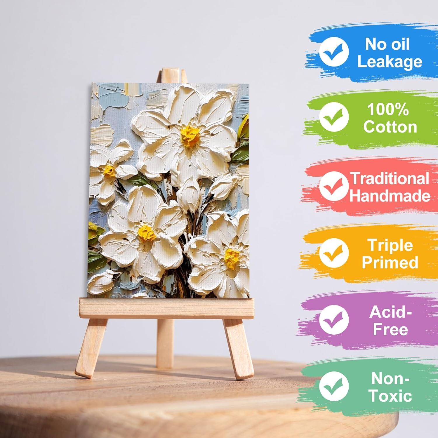 imageESRICH 16 Pack 4x6 Inch Small Canvases for Painting Painting Canvas 4x6 Inch Cotton Primed Acid Free Mini Blank Canvas Panels for Oil PaintWatercolorAcrylic Paint Gouache Tempera5x7in