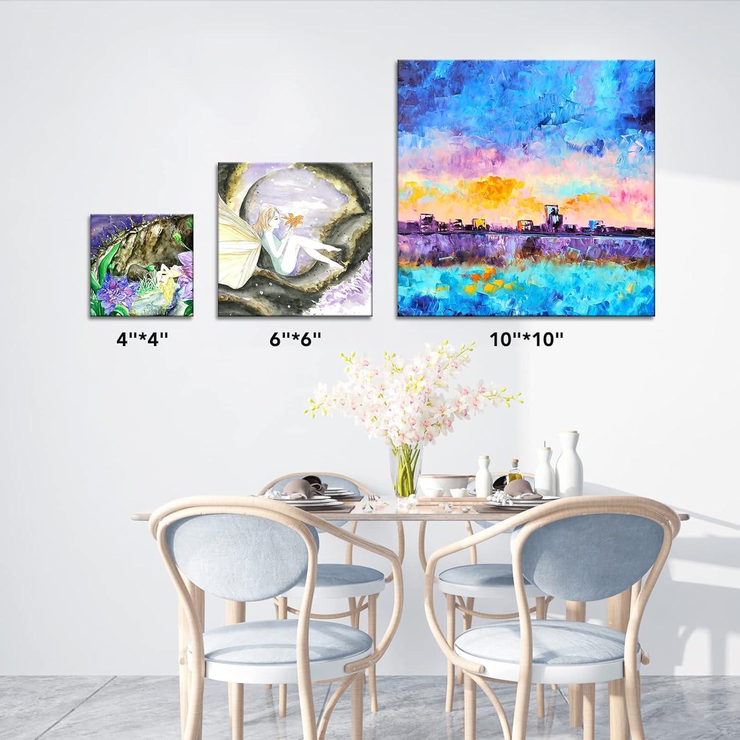 imageESRICH 48 Pack Canvas Boards for Painting 6Pcs of 4x4 4x6 5x6 6x6 8x10 10x10 9x12 11x14 Canvas for Painting Cotton Primed Blank Painting Canvas Panels for Oil Acrylic Watercolor48 Pack4x4 4x6 5x6 6x6 8x10 10x10 9x12 11x14