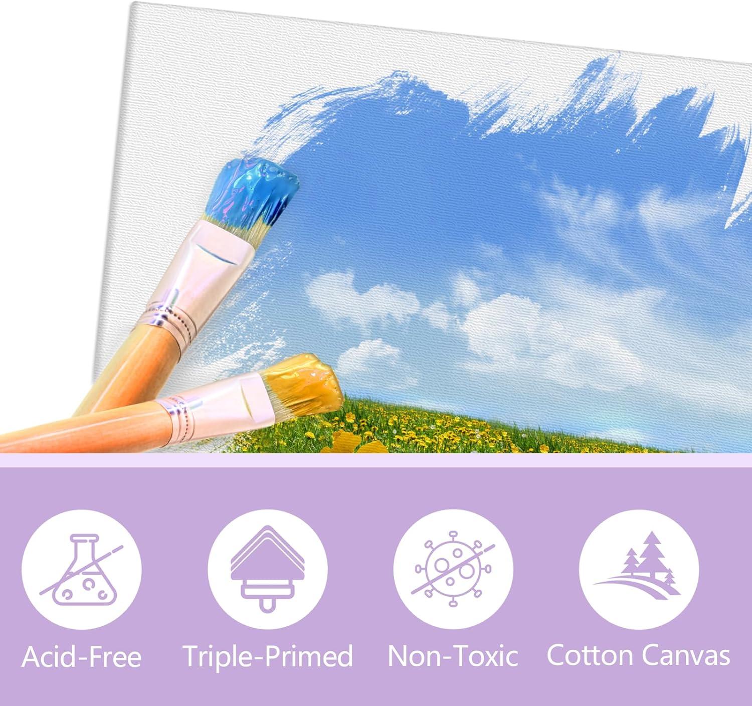 imageESRICH 48 Pack Canvas Boards for Painting 6Pcs of 4x4 4x6 5x6 6x6 8x10 10x10 9x12 11x14 Canvas for Painting Cotton Primed Blank Painting Canvas Panels for Oil Acrylic Watercolor32 pack4x4 5x5 5x7 8x10