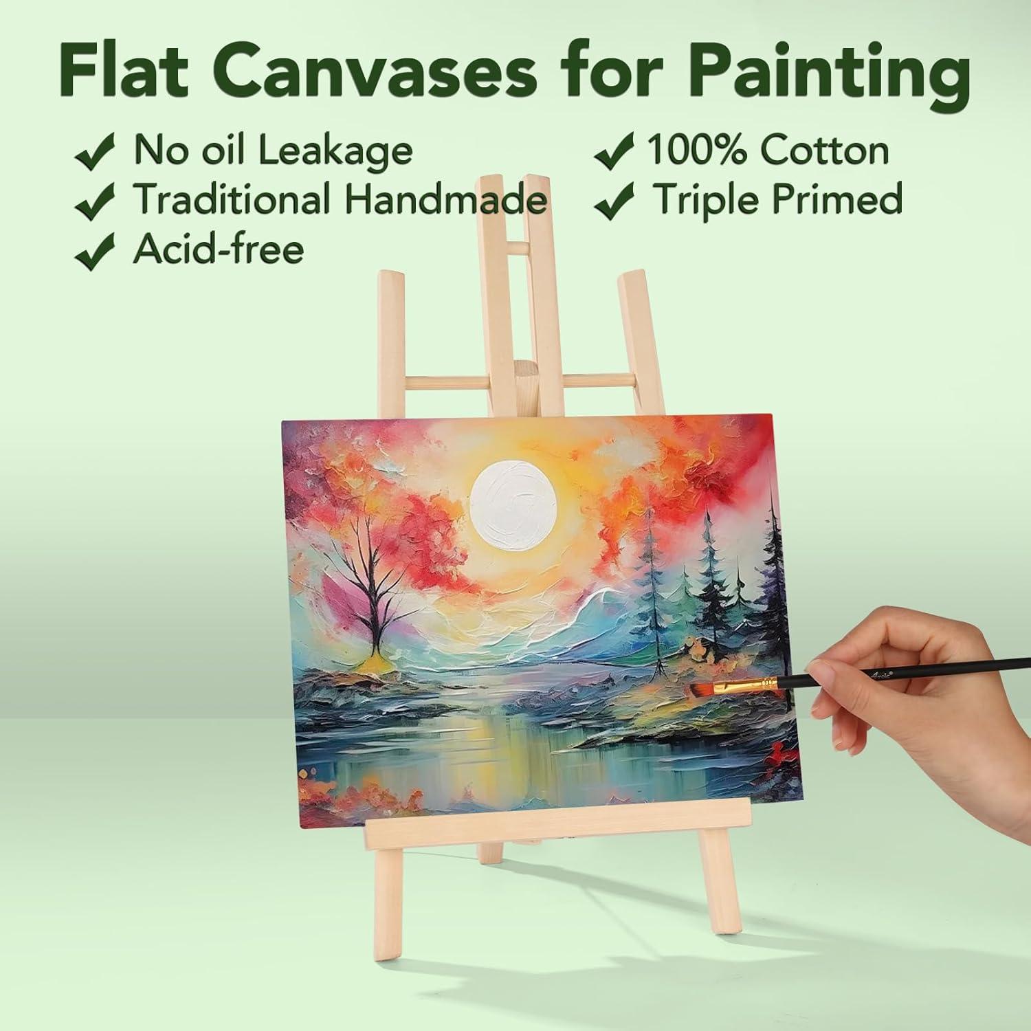imageESRICH 5x7IN Small Canvases for Painting12 Pack Mini Canvas Boards Cotton Painting Canvas Primed Acid Free Mini Blank Canvas Panels for Oil PaintWatercolorAcrylic PaintGouacheampampTempera8x10in 42pack