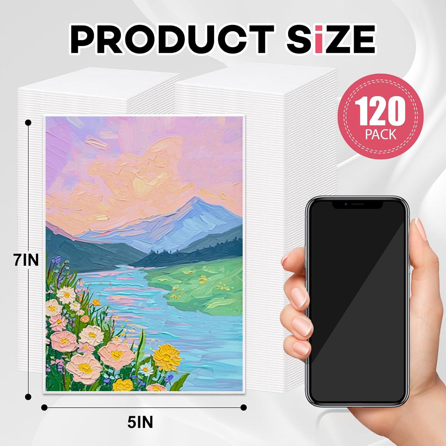 imageESRICH 5x7IN Small Canvases for Painting12 Pack Mini Canvas Boards Cotton Painting Canvas Primed Acid Free Mini Blank Canvas Panels for Oil PaintWatercolorAcrylic PaintGouacheampampTempera5x7in 120pack