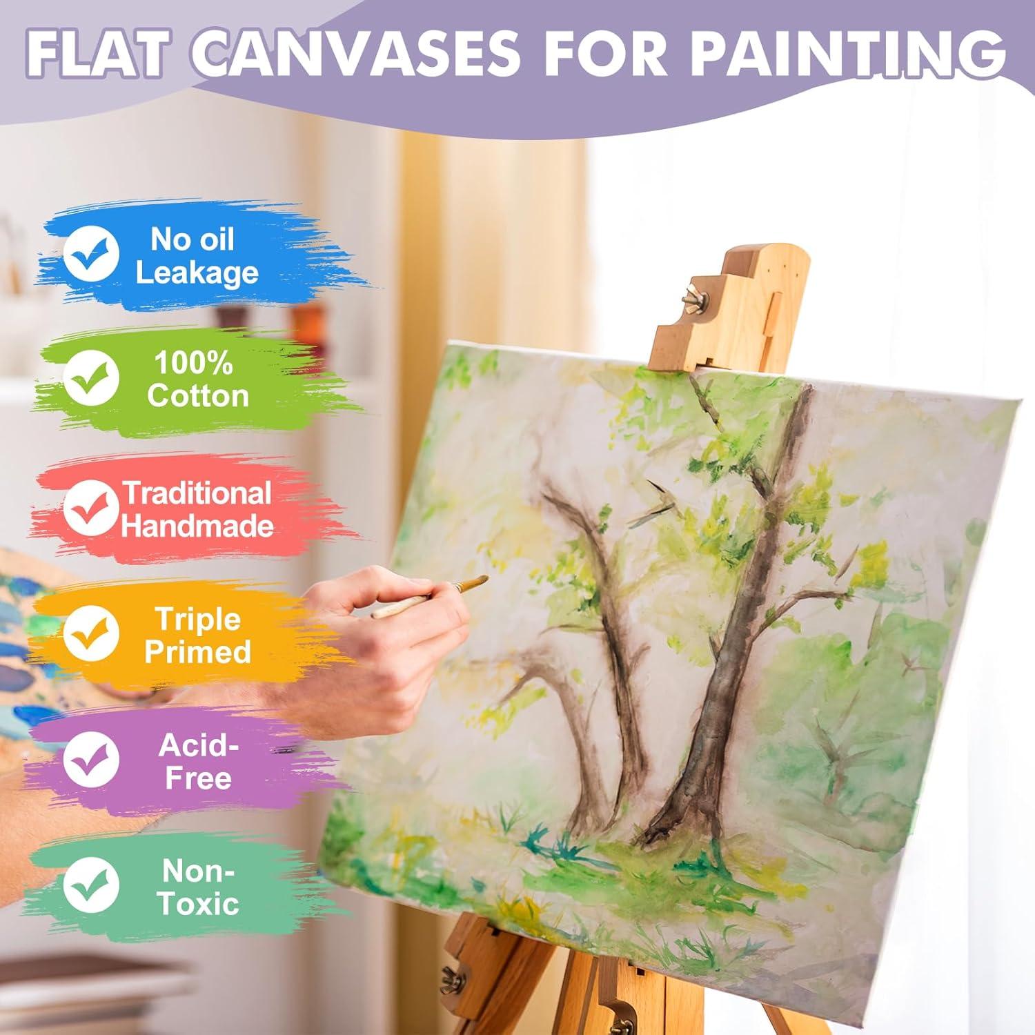 imageESRICH 5x7IN Small Canvases for Painting12 Pack Mini Canvas Boards Cotton Painting Canvas Primed Acid Free Mini Blank Canvas Panels for Oil PaintWatercolorAcrylic PaintGouacheampampTempera12x16in 8pack