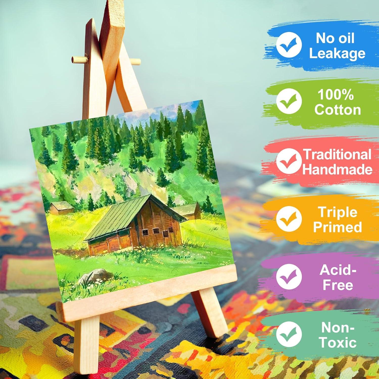 imageESRICH 5x7IN Small Canvases for Painting12 Pack Mini Canvas Boards Cotton Painting Canvas Primed Acid Free Mini Blank Canvas Panels for Oil PaintWatercolorAcrylic PaintGouacheampampTempera5x5in 16pack