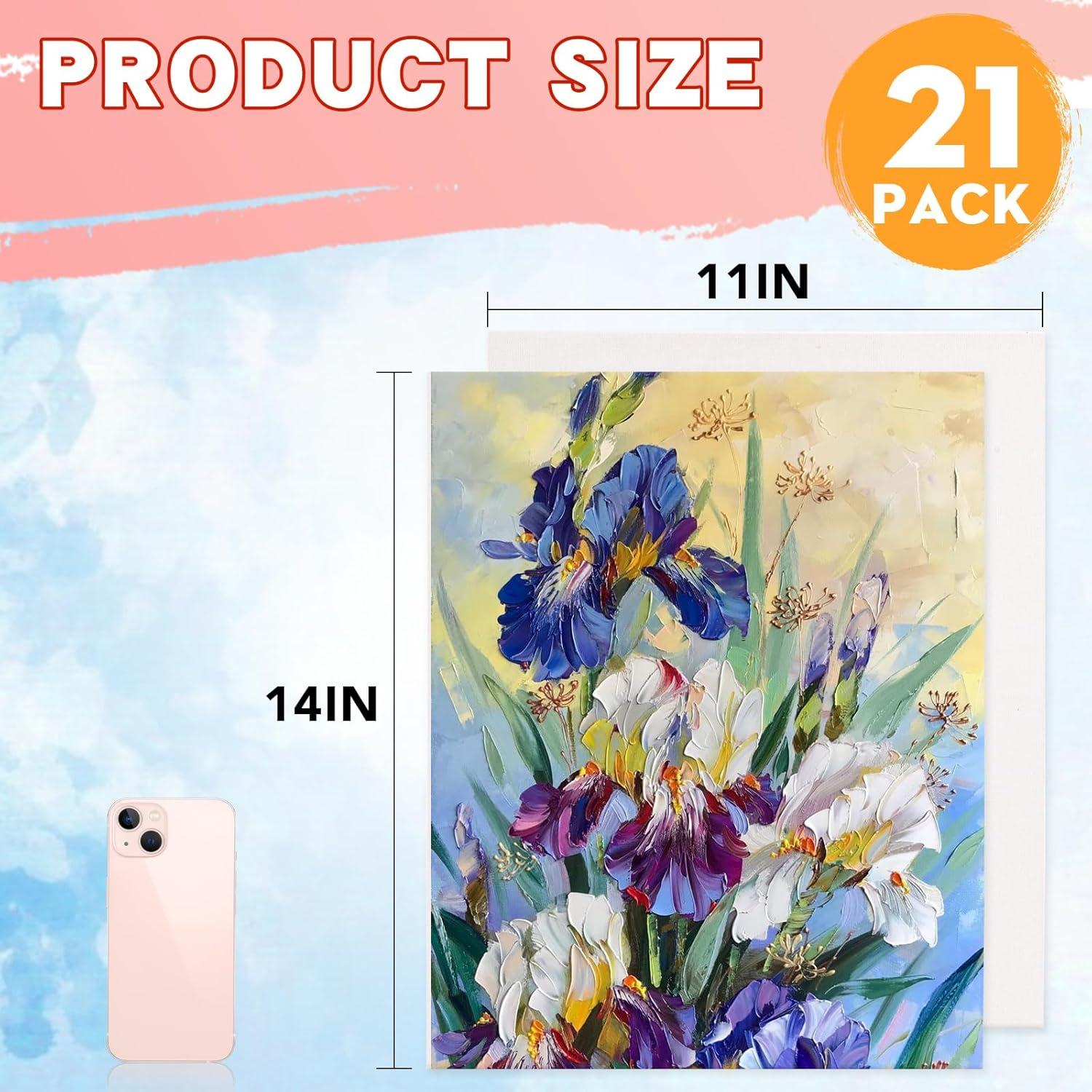 imageESRICH 8x10 Canvas for Painting 8x10 Inch Value Pack of 106 Canvas Boards for Painting Painting Canvas for Adult ampamp KidsCotton Primed Blank Canvas Panels for Oil Watercolor Acrylic Tempera1114in 21pack