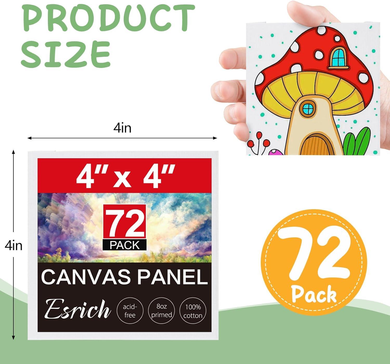 imageESRICH 8x10 Canvas for Painting 8x10 Inch Value Pack of 106 Canvas Boards for Painting Painting Canvas for Adult ampamp KidsCotton Primed Blank Canvas Panels for Oil Watercolor Acrylic Tempera44in 72pack