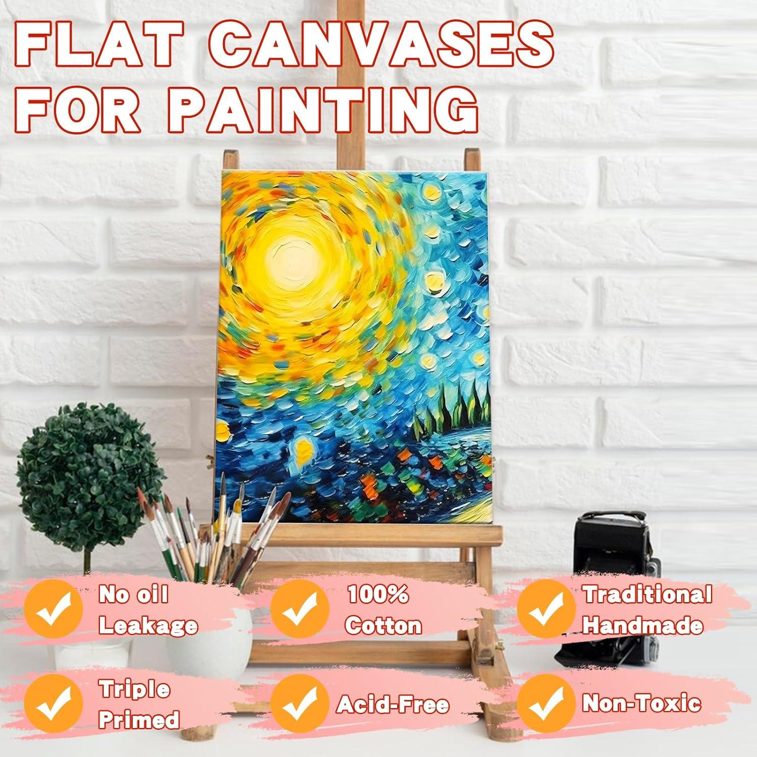imageESRICH 8x10 Canvas for Painting 8x10 Inch Value Pack of 106 Canvas Boards for Painting Painting Canvas for Adult ampamp KidsCotton Primed Blank Canvas Panels for Oil Watercolor Acrylic Tempera1114in 21pack
