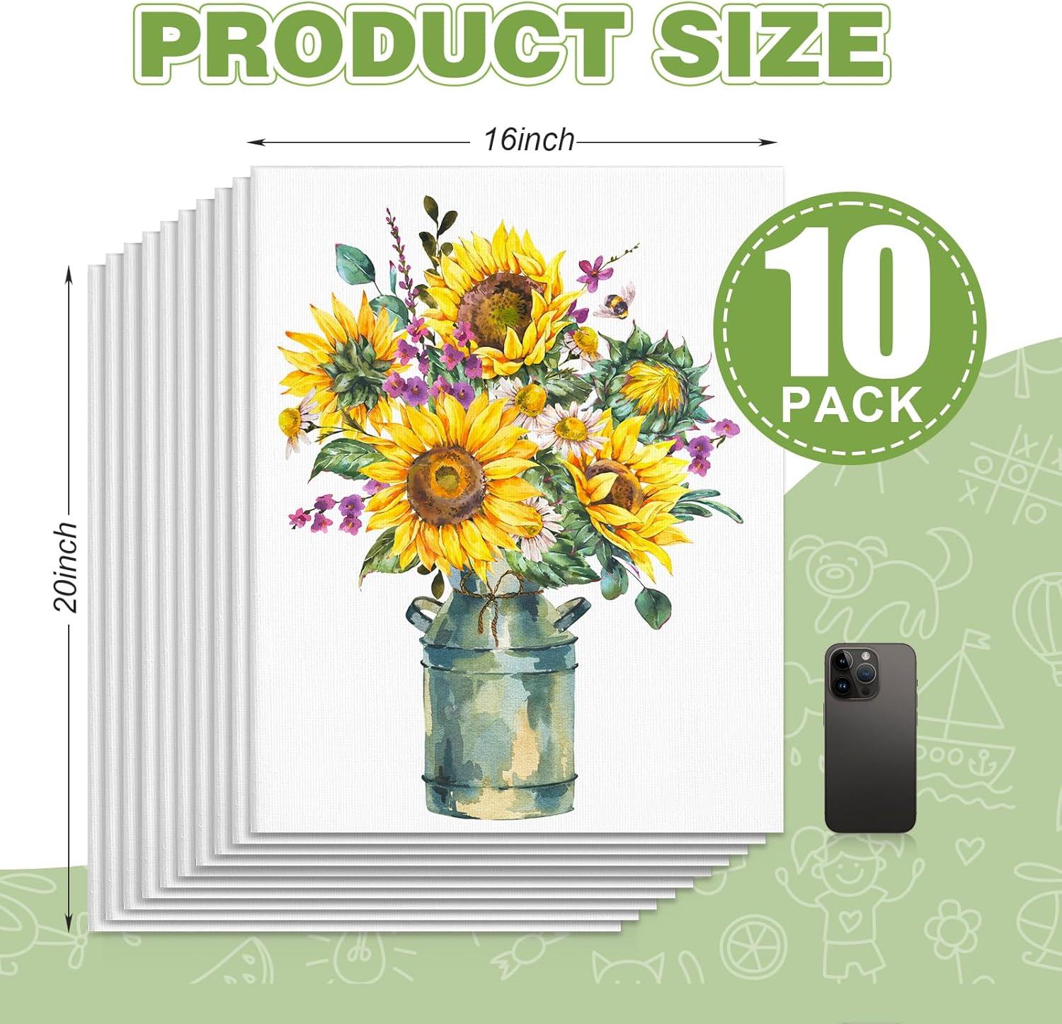 imageESRICH Canvases for Painting 11x14 30 Pack Canvas Boards for Painting Cotton Primed Acid Free Blank Canvas Panels for Oil Paint Watercolor Acrylic Paint Gouache and Tempera16x20