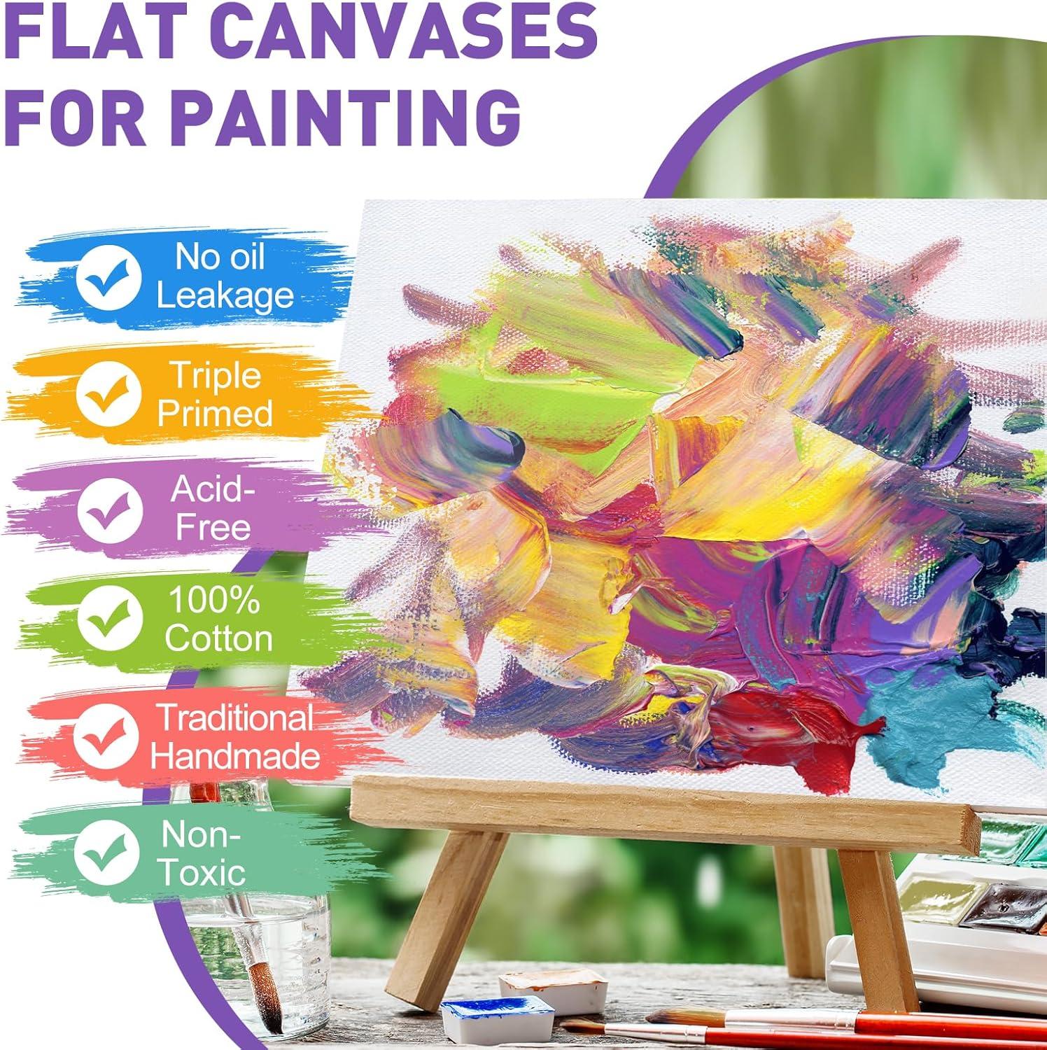 imageESRICH Canvases for Painting 11x14 30 Pack Canvas Boards for Painting Cotton Primed Acid Free Blank Canvas Panels for Oil Paint Watercolor Acrylic Paint Gouache and Tempera11x14