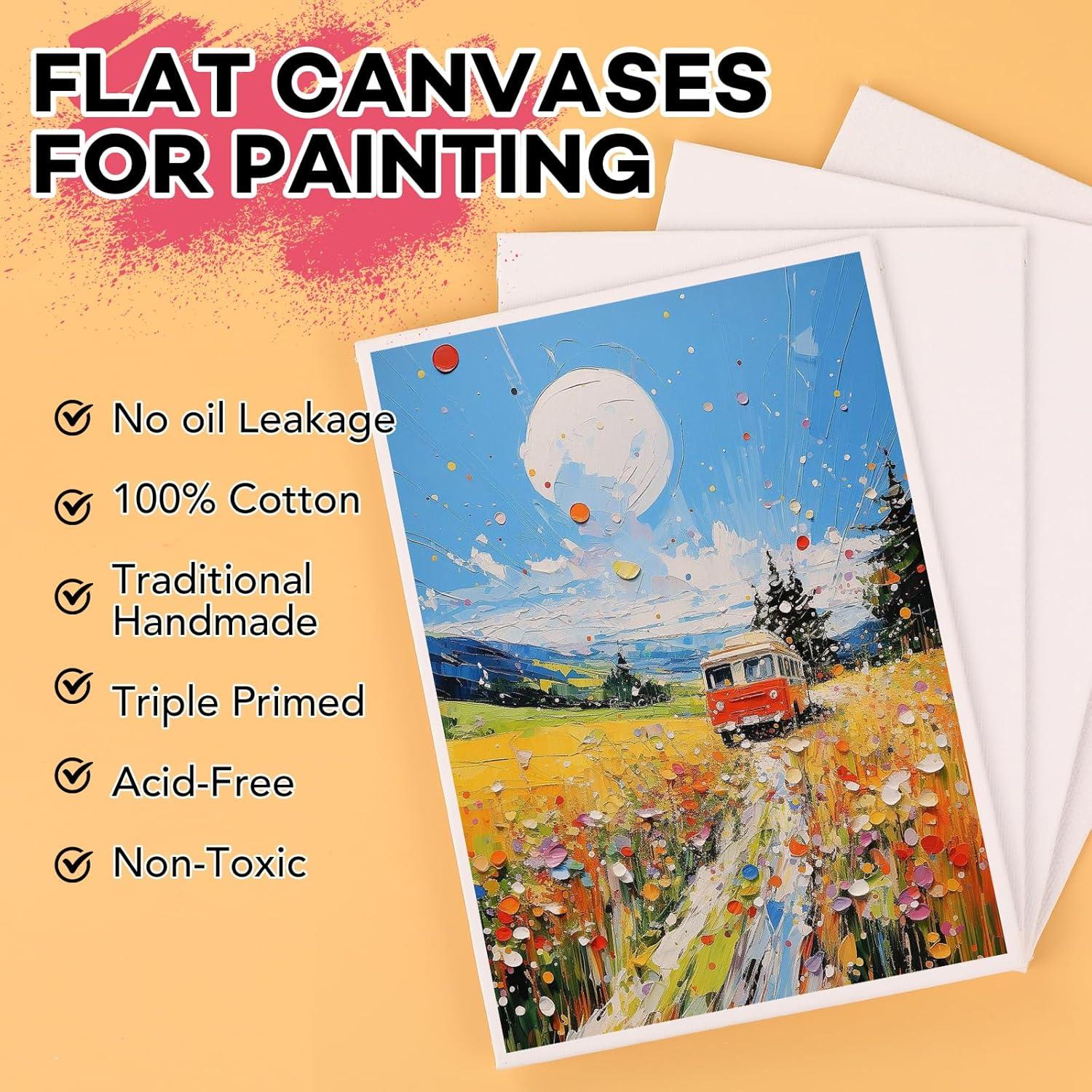 imageESRICH Canvases for Painting 11x14 30 Pack Canvas Boards for Painting Cotton Primed Acid Free Blank Canvas Panels for Oil Paint Watercolor Acrylic Paint Gouache and Tempera5x7