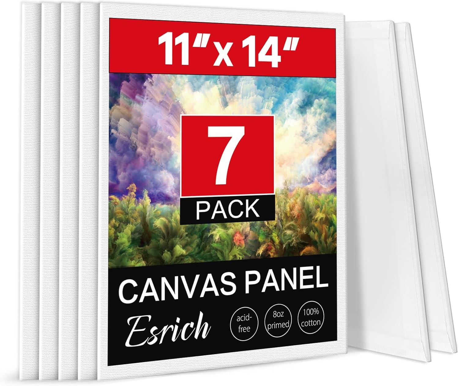 imageESRICH Canvases for Painting 11x14 30 Pack Canvas Boards for Painting Cotton Primed Acid Free Blank Canvas Panels for Oil Paint Watercolor Acrylic Paint Gouache and Tempera11x14