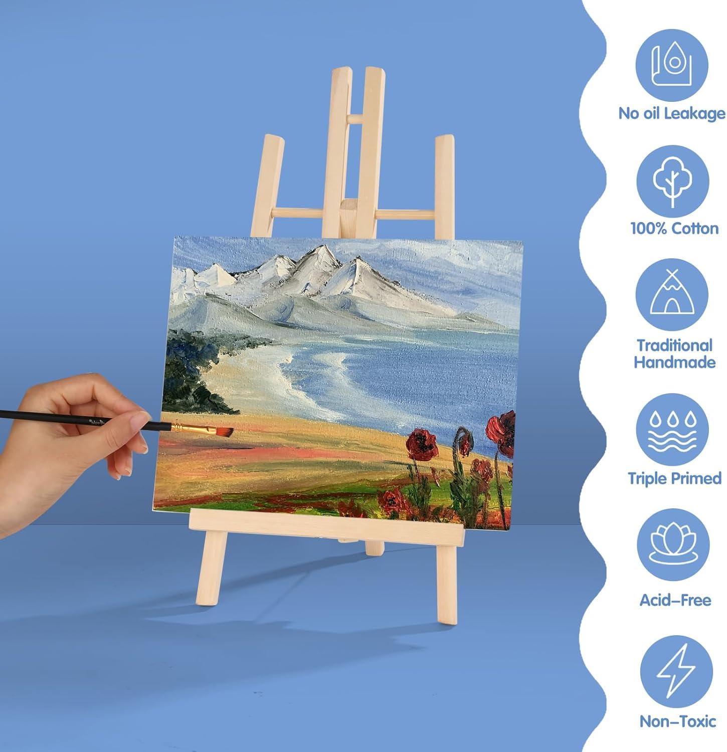 imageESRICH Canvases for Painting 8Pack Painting Canvas with 9x128x104x6Canvas Panels for Oil PaintWatercolorAcrylic PaintGouache and Tempera20 Packs Canvas Panel  6 Sizes