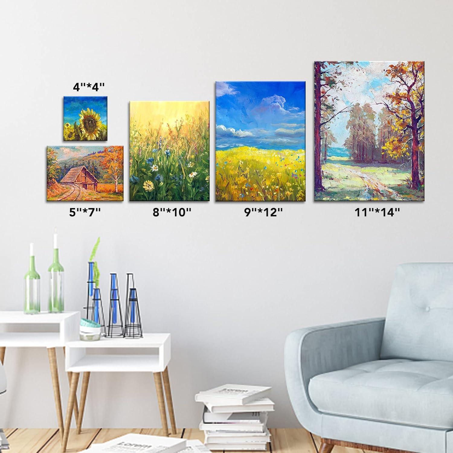 imageESRICH Canvases for Painting 8Pack Painting Canvas with 9x128x104x6Canvas Panels for Oil PaintWatercolorAcrylic PaintGouache and Tempera21 Packs Canvas Panel  7 Sizes3 of Each