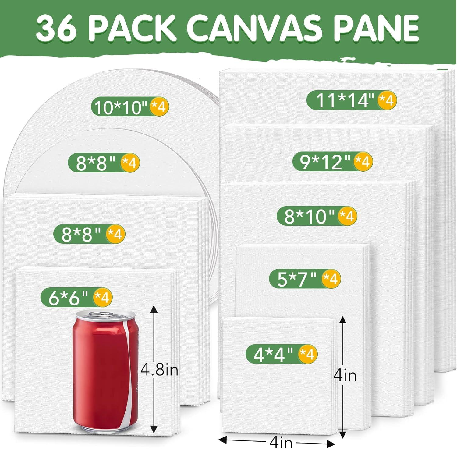 imageESRICH Canvases for Painting 8Pack Painting Canvas with 9x128x104x6Canvas Panels for Oil PaintWatercolorAcrylic PaintGouache and Tempera36 Packs Canvas Panel  9 Sizes4 of Each