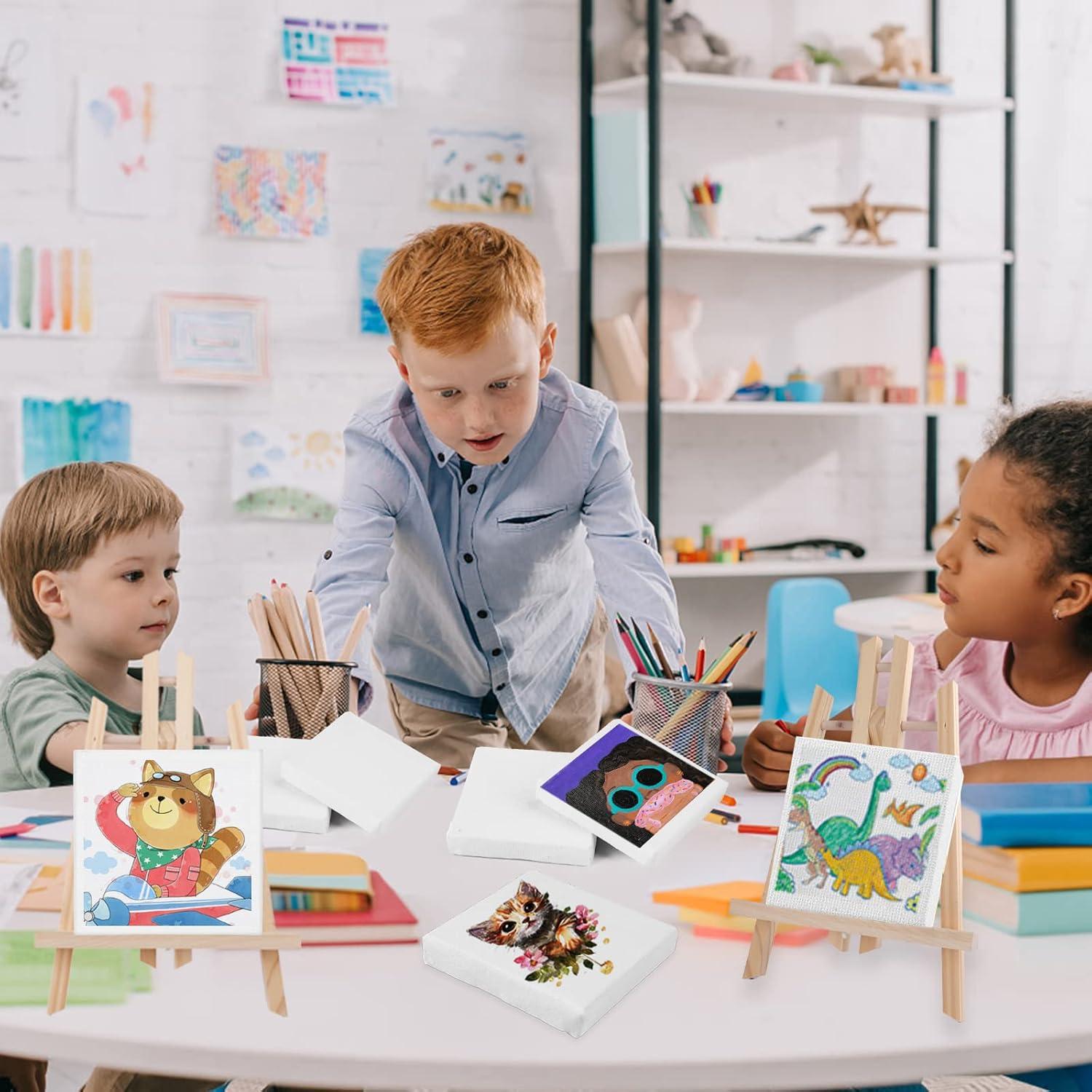 imageESRICH Mini Canvases for Painting Canvas in Bulk 32Pack 3x3In 25In Profile Small Square Canvas Blank Canvases are Great for School Projects and Kids Birthday Parties Home Decor Project3x3in32 Packs