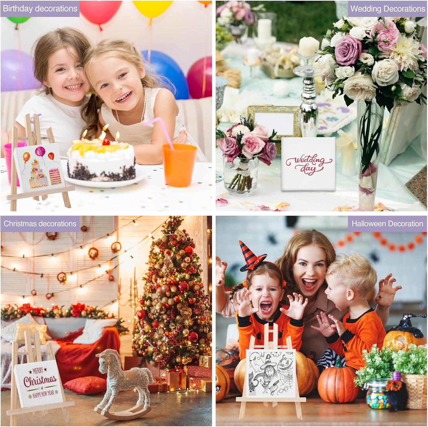 imageESRICH Mini Canvases for Painting Canvas in Bulk 32Pack 3x3In 25In Profile Small Square Canvas Blank Canvases are Great for School Projects and Kids Birthday Parties Home Decor Project3x3in32 Packs