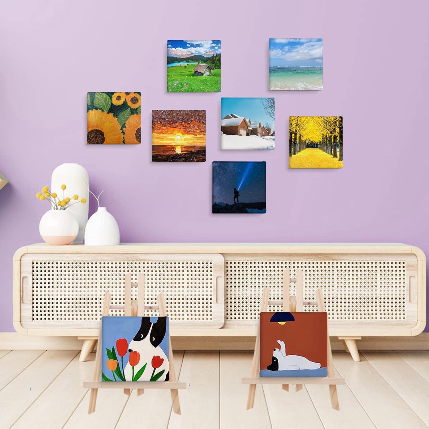 imageESRICH Mini Canvases for Painting Canvas in Bulk 32Pack 3x3In 25In Profile Small Square Canvas Blank Canvases are Great for School Projects and Kids Birthday Parties Home Decor Project3x3in32 Packs