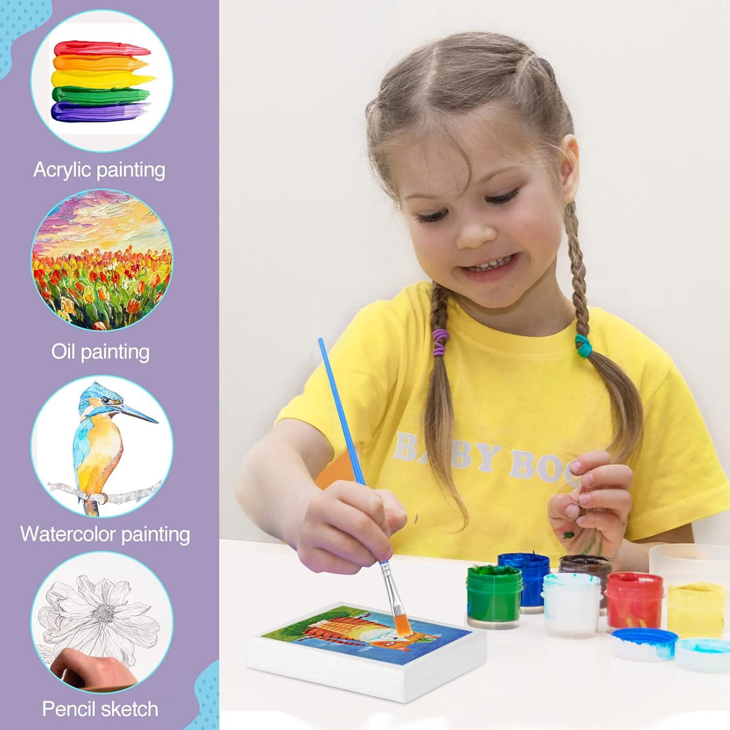 imageESRICH Mini Canvases for Painting Canvas in Bulk 32Pack 3x3In 25In Profile Small Square Canvas Blank Canvases are Great for School Projects and Kids Birthday Parties Home Decor Project3x3in32 Packs