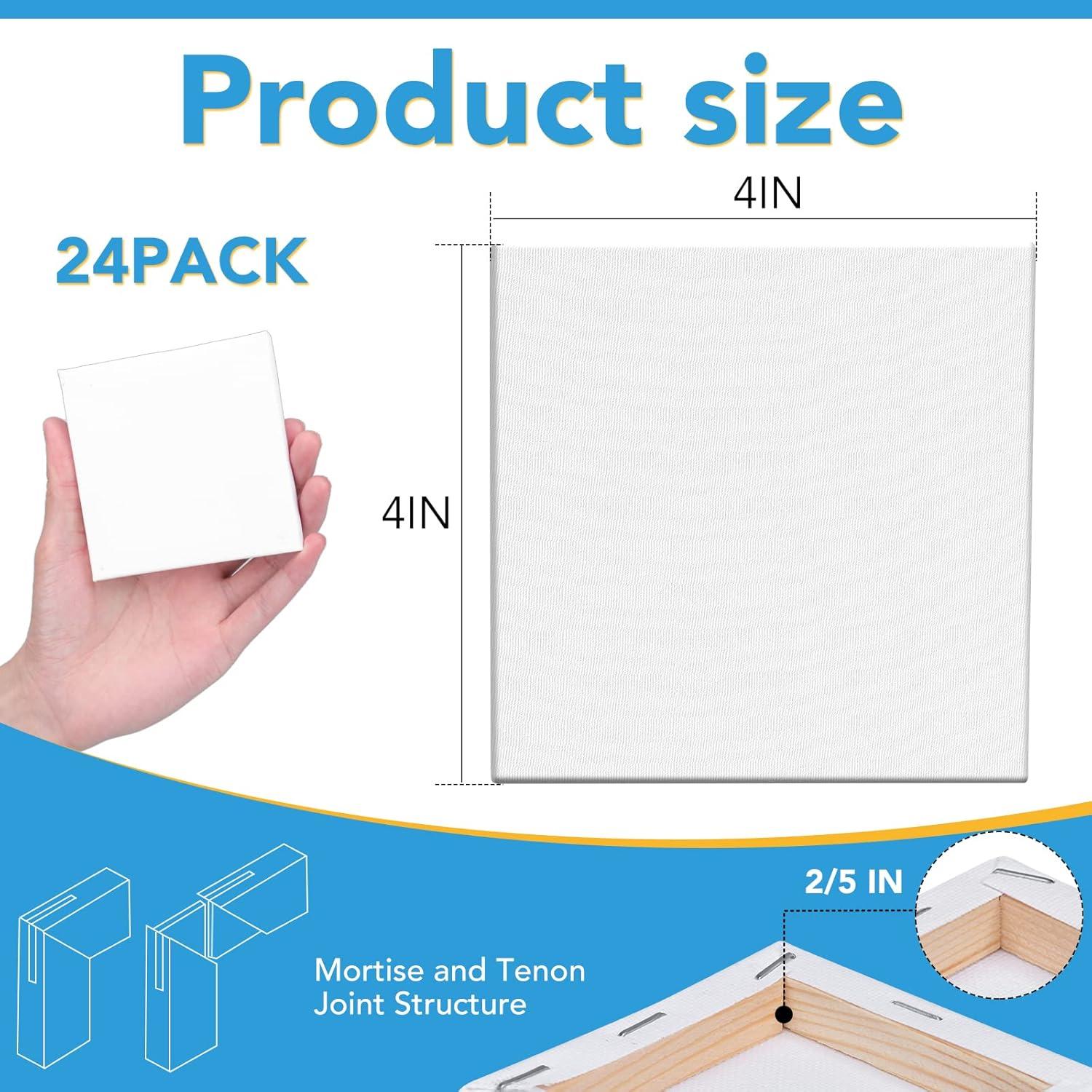 imageESRICH Mini Canvases for Painting Canvas in Bulk 32Pack 3x3In 25In Profile Small Square Canvas Blank Canvases are Great for School Projects and Kids Birthday Parties Home Decor Project4x4in24 Packs